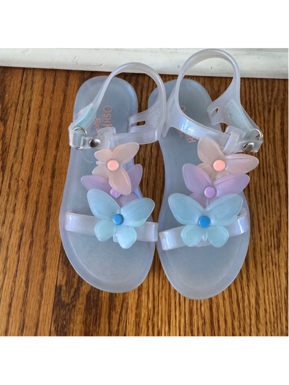 Girl OshKosh Blue Jelly Butterfly Sandals Size 10